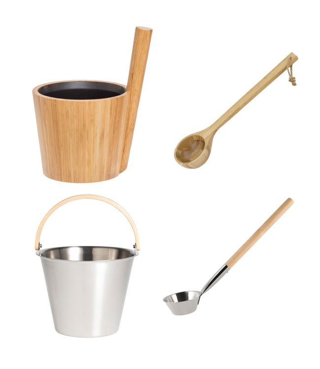 Bamboo & Stainless Steel Buckets and Ladles